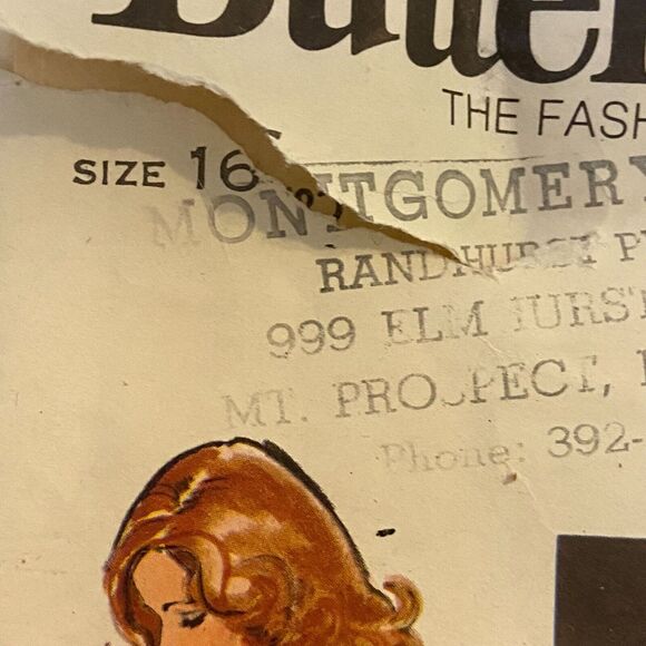 Butterick 4490 Pattern Top Miss 16 Vintage Ruffle Peter Pan Collar Loose - Picture 6 of 7